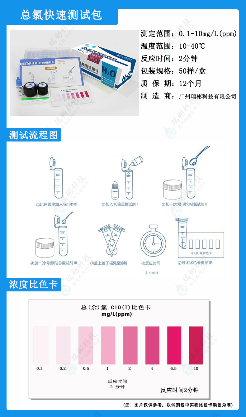 總氯快速測(cè)試包|總余氯檢測(cè)試劑盒